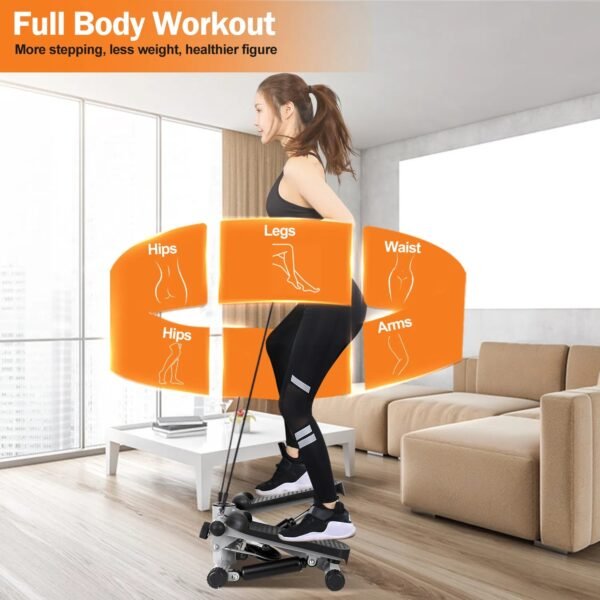 Exercise Stepper For Women Mini Fitness Stepper With 2 Resistance Bands LCD Monitor Max 330.7LBS Load Stair Stepper Quiet Stepper - Image 7