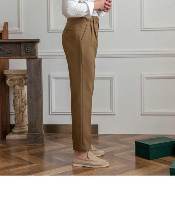 Casual Men's Paris Buckle Straight Business Small Naples Non-ironing All-match Suit Pants - Image 4