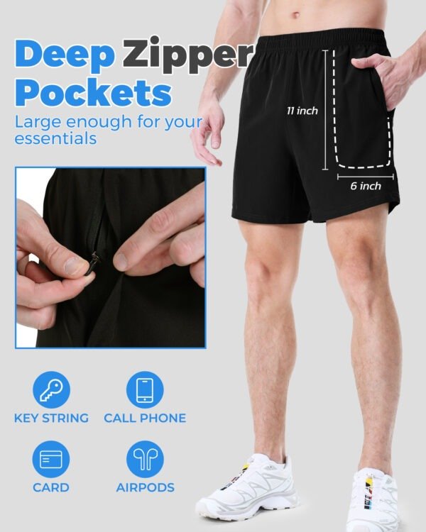 Men's Sweatpants - 3 Points Quick-dry 2 Pairs Of Black Army Green - Image 3