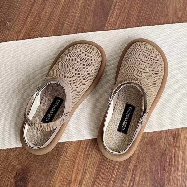 Soft Bottom Closed Toe Breathable Mesh Slip-on Hole Shoes - Image 8