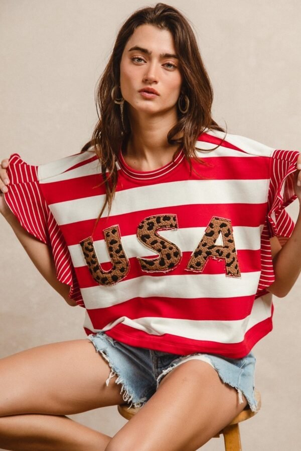 eye-catching red and white horizontal stripes - Image 5