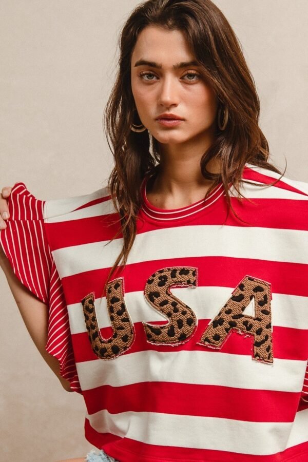 eye-catching red and white horizontal stripes - Image 3