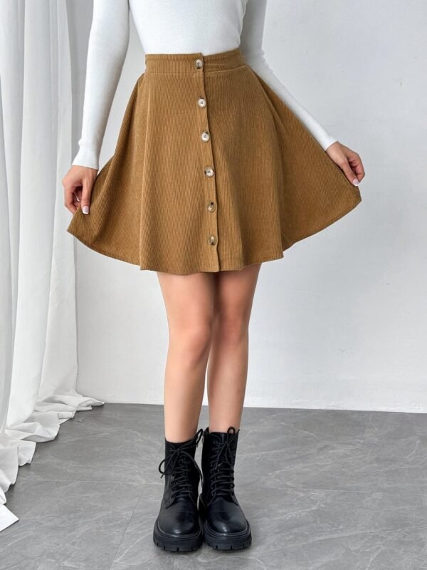 Zen Q Buttoned Mini Skirt - Image 3