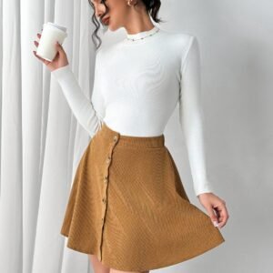 Zen Q Buttoned Mini Skirt