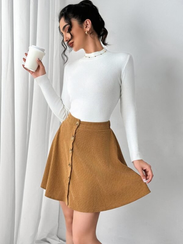 Zen Q Buttoned Mini Skirt