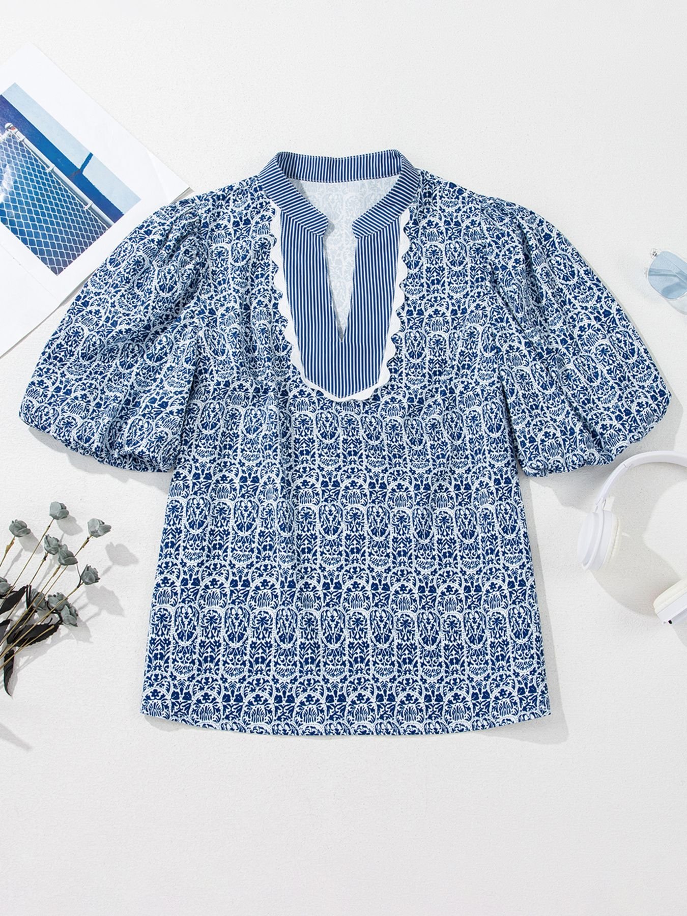 Ric-Rac Puff Sleeve Top - Image 8