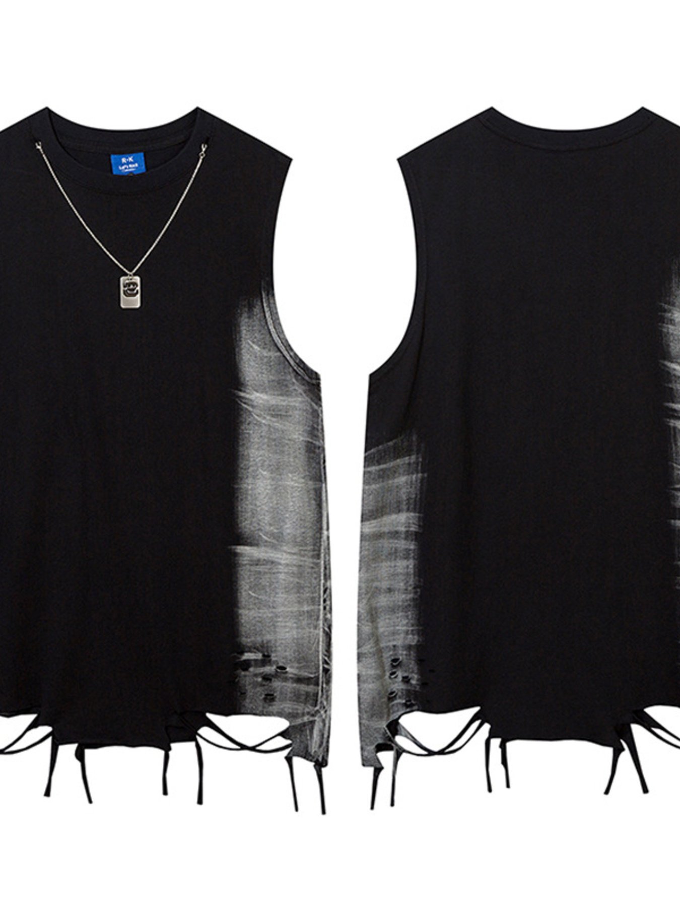 ApexGear Men's Washed Distressed V-Neck Tank - Image 4