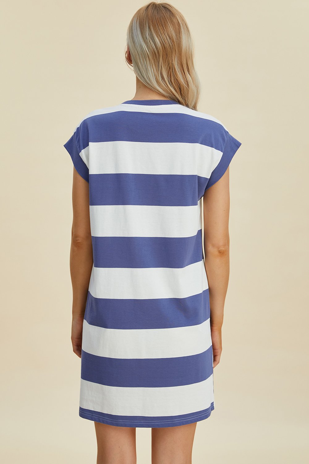 Basic Bae Basic Bae Full Size Striped Round Neck Cap Sleeve Mini Dress - Image 9