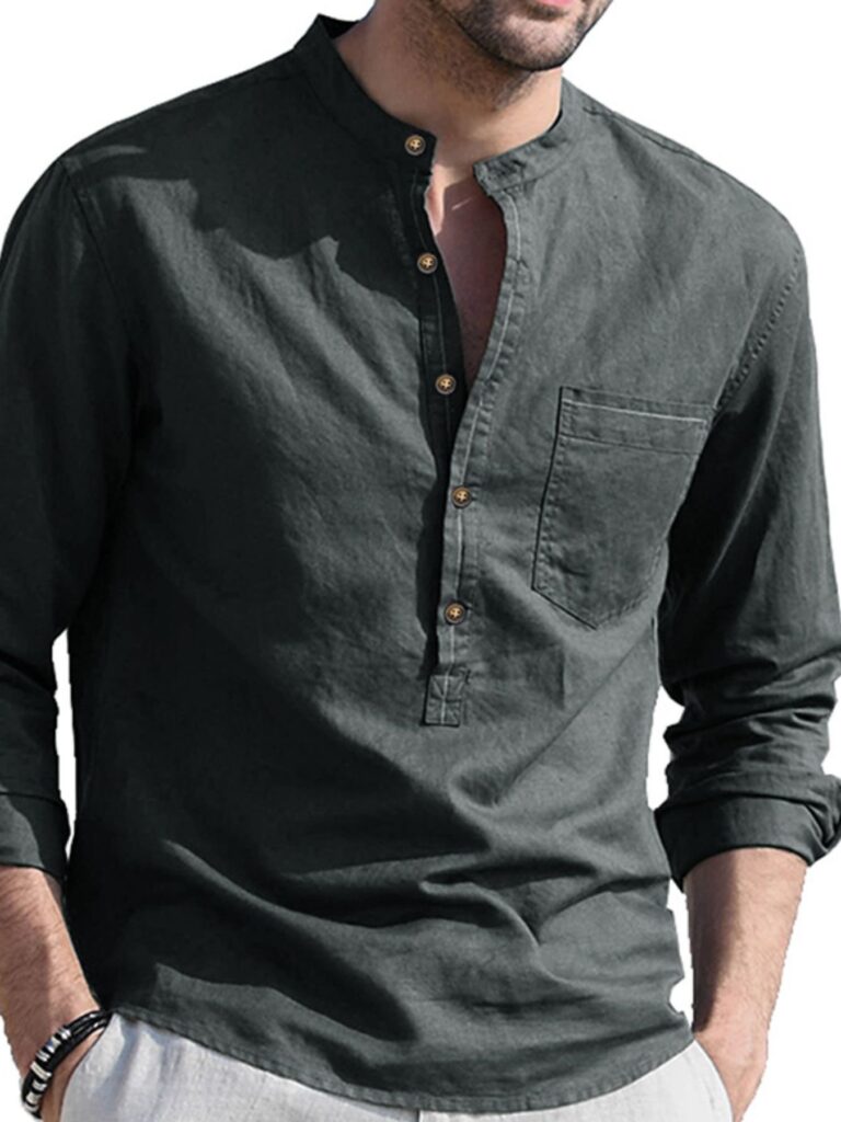 ZealWear Men's Button Detail Long Sleeve Polo Shirt