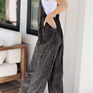 Wide Leg Denim Overalls