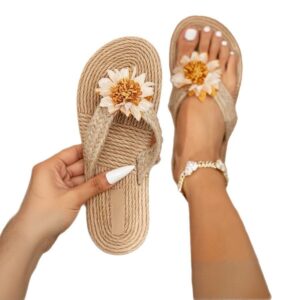 Floral Embellished Flat Sandals