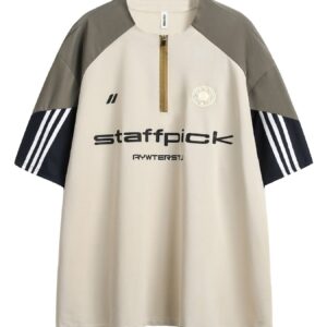 StellarWear Men's Contrast Round Neck Short Sleeve T-Shirt