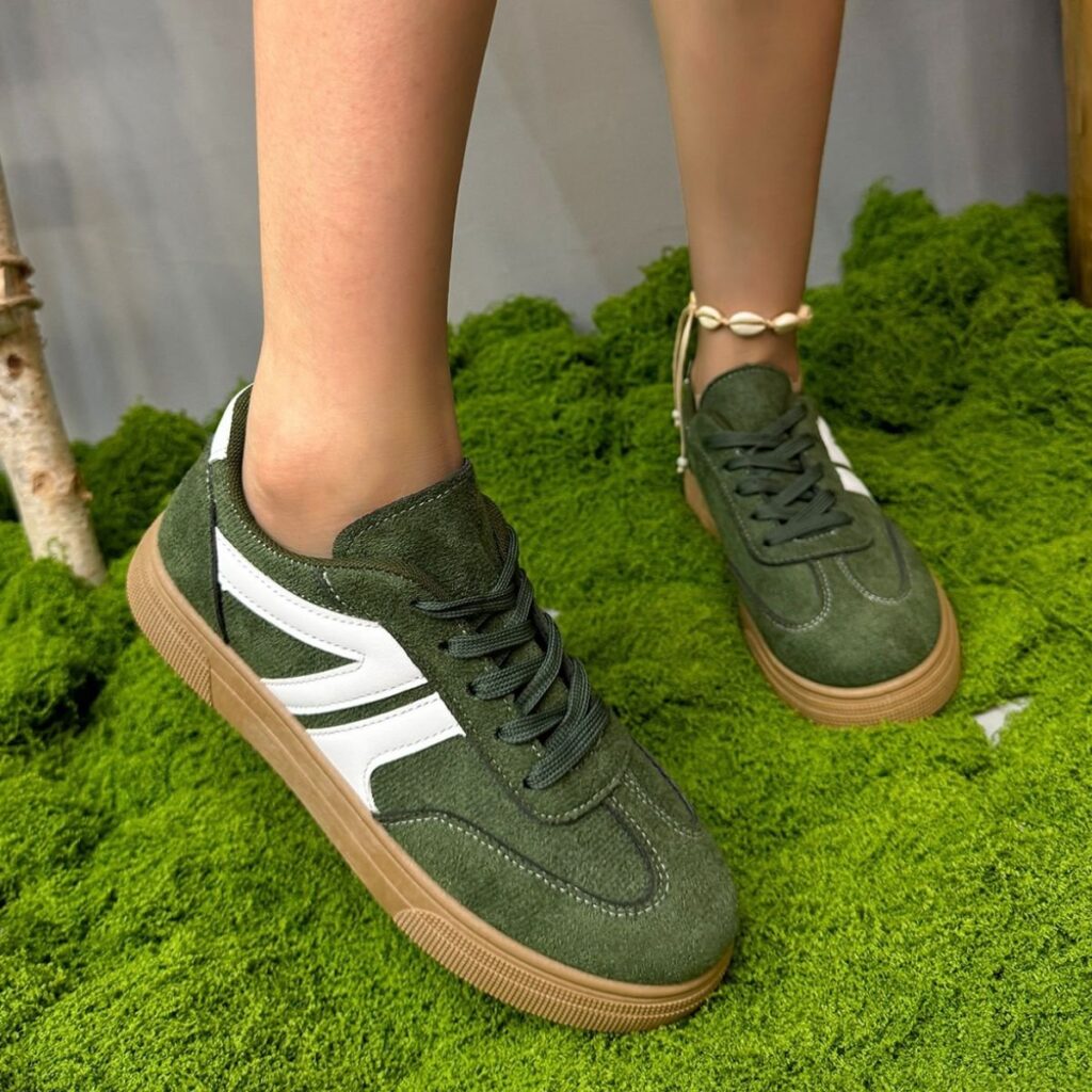 Classy Ballet Flats Lace Up Round Toe Contrast Sneakers