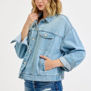 RISEN RISEN Washed Dropped Shoulder Denim Jacket