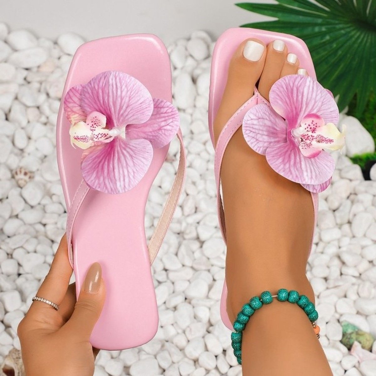 Belle Charme Flower Toe Post Flats Sandals - Image 3