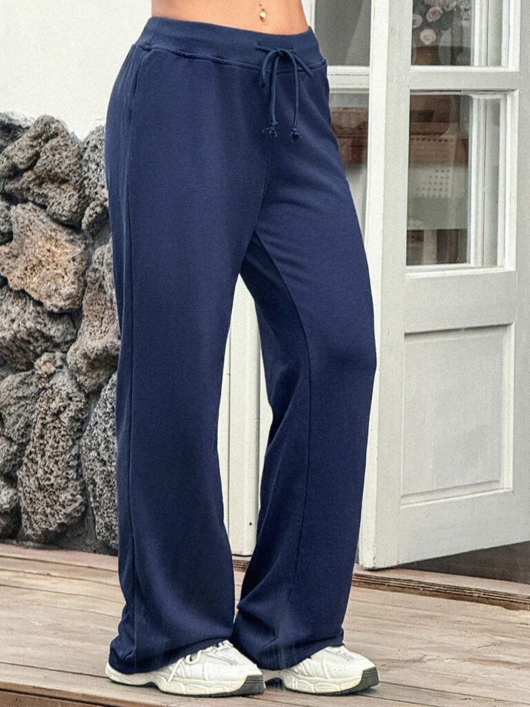 Devine Drawstring Wide Leg Active Pants