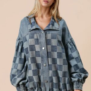 2025/08/1000858119.jpg Double Take Double Take Checkered Button Up Denim Jacket