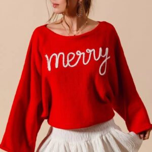 Lettering Sweater Top
