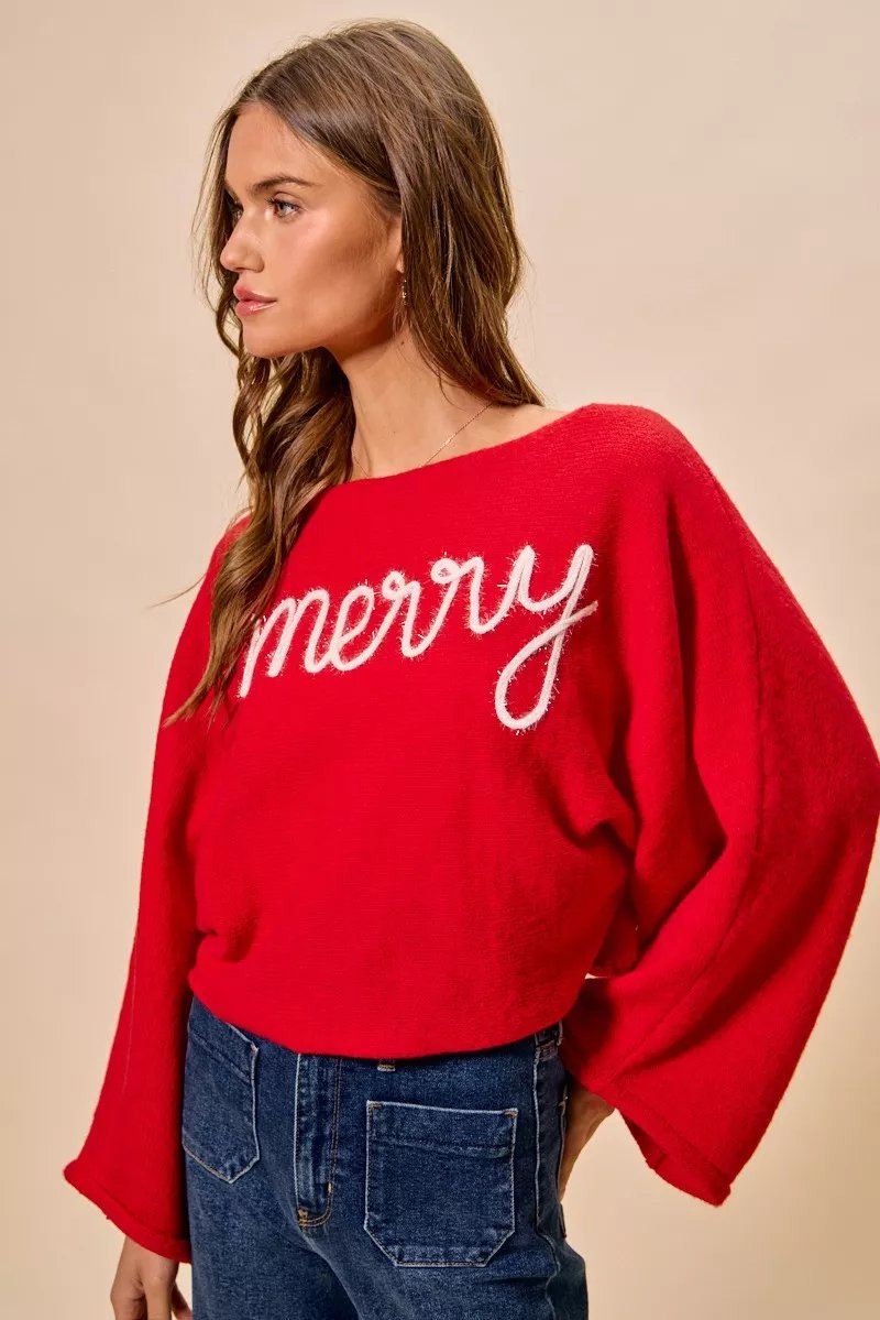 Lettering Sweater Top - Image 2
